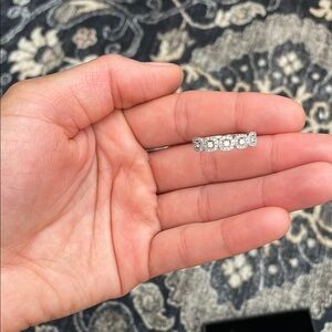Macy's White Gold Diamond Halo Cluster Ring Elegant Jewelry